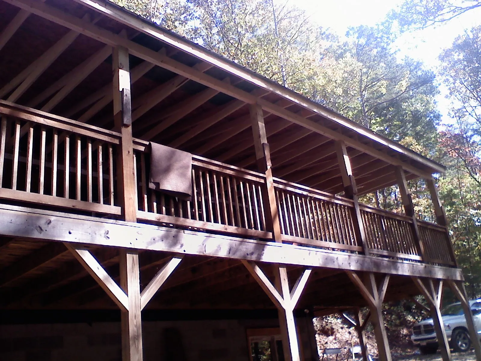 Timber framing under a new elevated porch and deck — Roof Leak Repair in Scotts Mills by Roofing Brothers